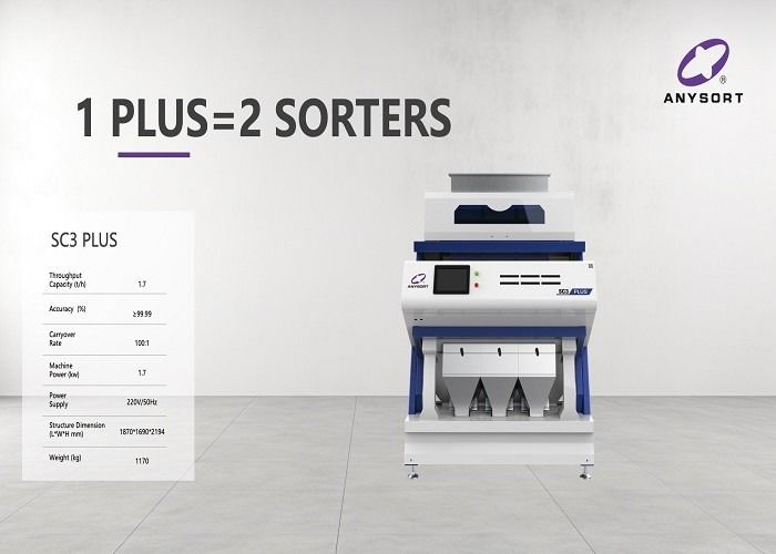 3 차트 쌀 색상 분류기 2.5-12t / H의 처리량 및 LED 조명 소스